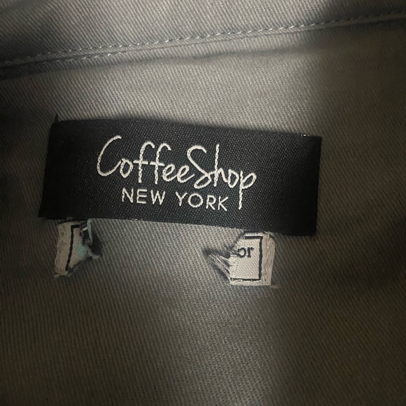 CoffeeShop Olive Green Utility Jacket with Knit Sleeves - Picture 2 of 16